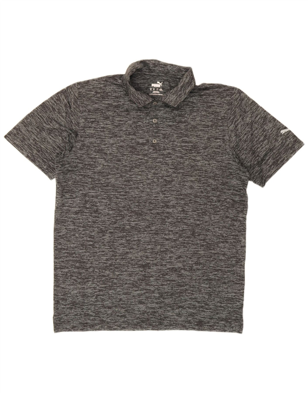 Camisa polo masculina Puma grande poliéster manchado cinza