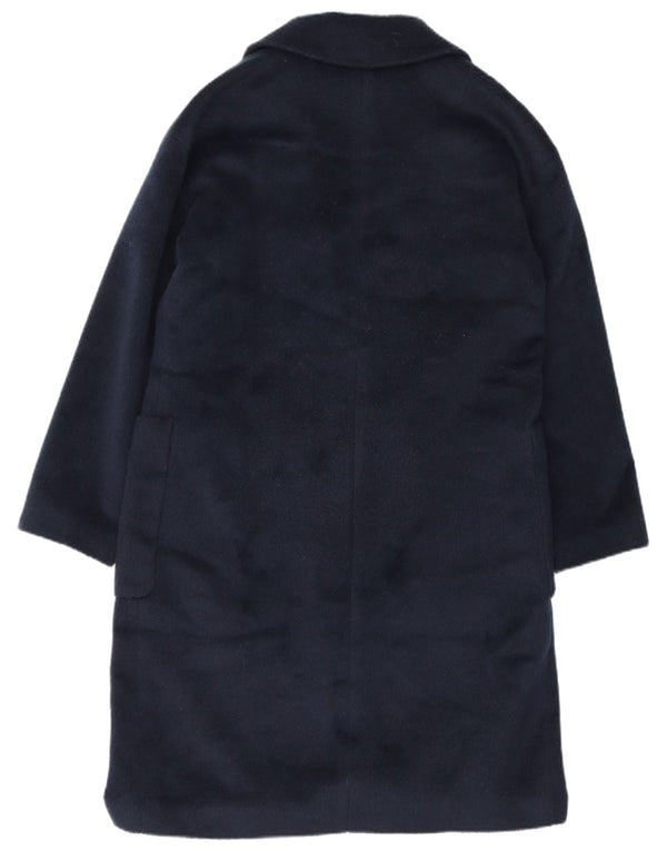 Sobretudo feminino Marks & Spencer UK 12 poliéster azul marinho médio