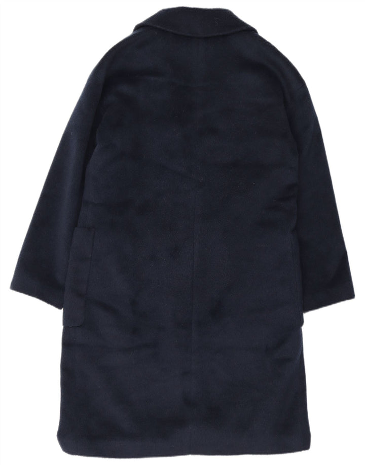 Sobretudo feminino Marks & Spencer UK 12 poliéster azul marinho médio