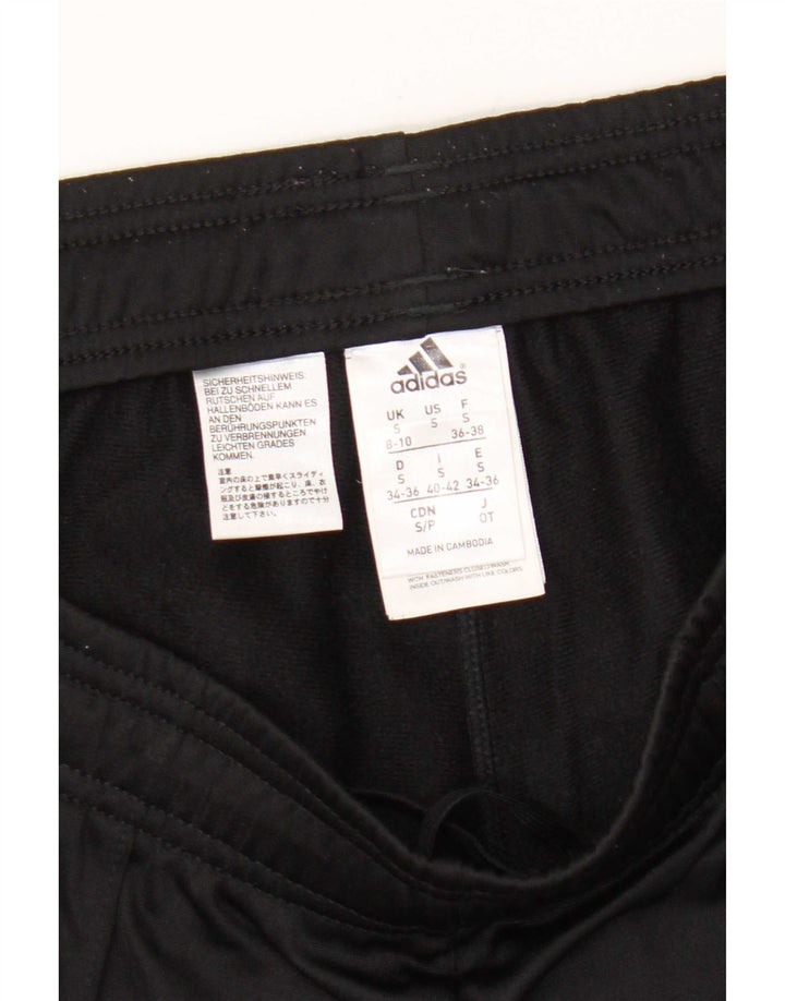 Calça de treino feminina Adidas UK 8/10 pequena poliéster preta