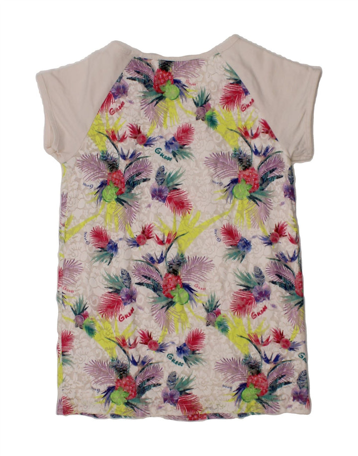 GUESS Girls T-Shirt Top 4-5 Years White Floral Cotton Vintage Guess and Second-Hand Guess from Messina Hembry 