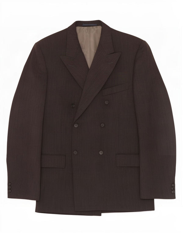 Jaqueta blazer masculina Trussardi com peito duplo IT 52 XL risca de giz cinza