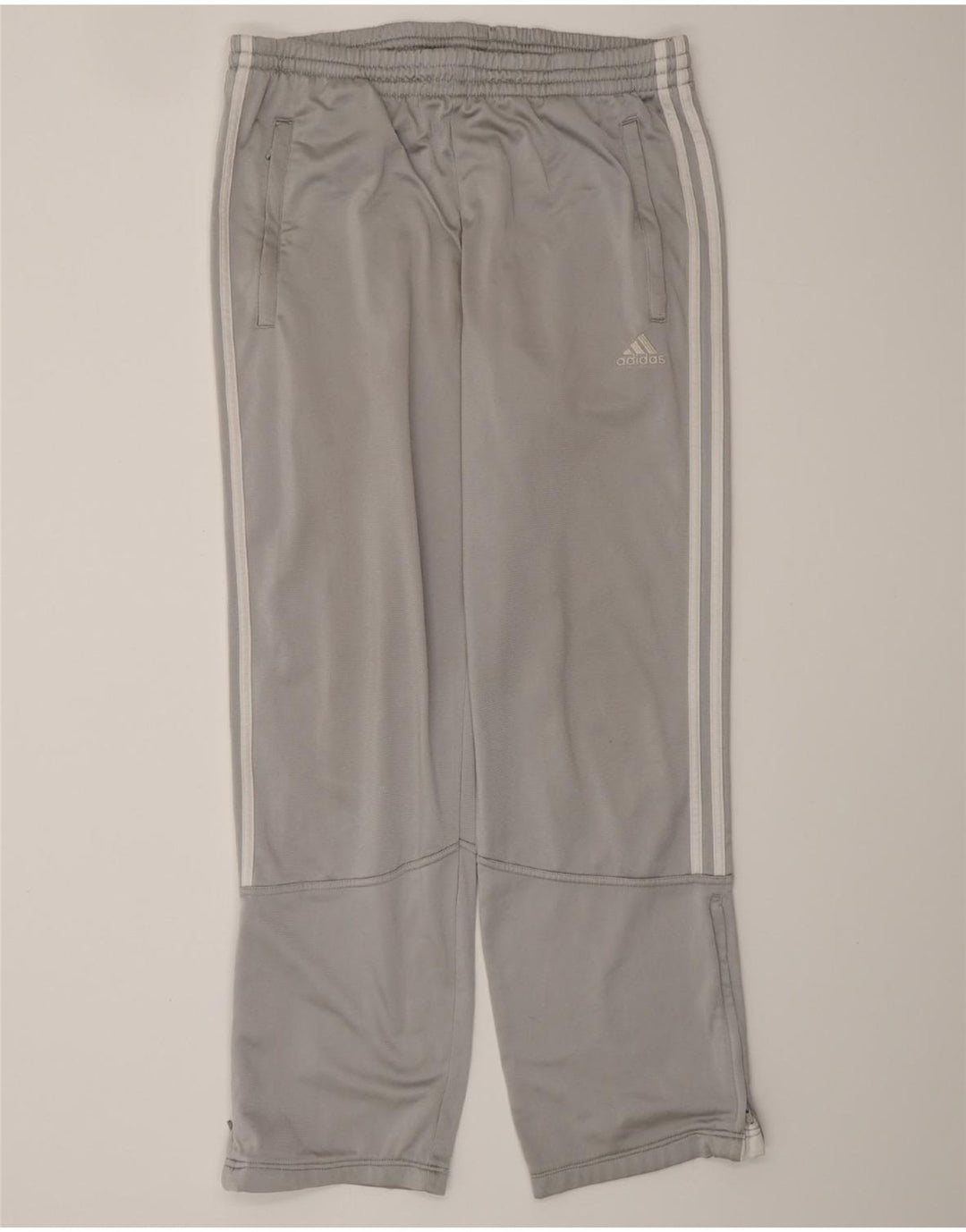 Calças de treino masculinas ADIDAS UK 40/42 poliéster cinza médio