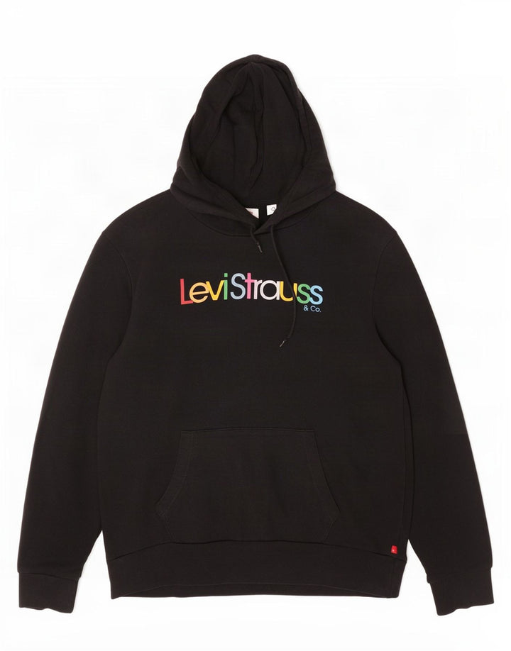 Moletom com capuz gráfico masculino Levi's médio preto algodão