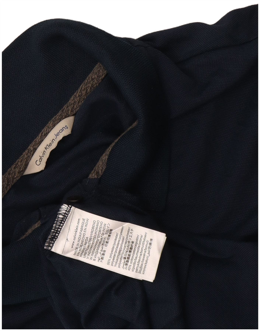 Camisa polo masculina Calvin Klein Jeans média azul marinho algodão