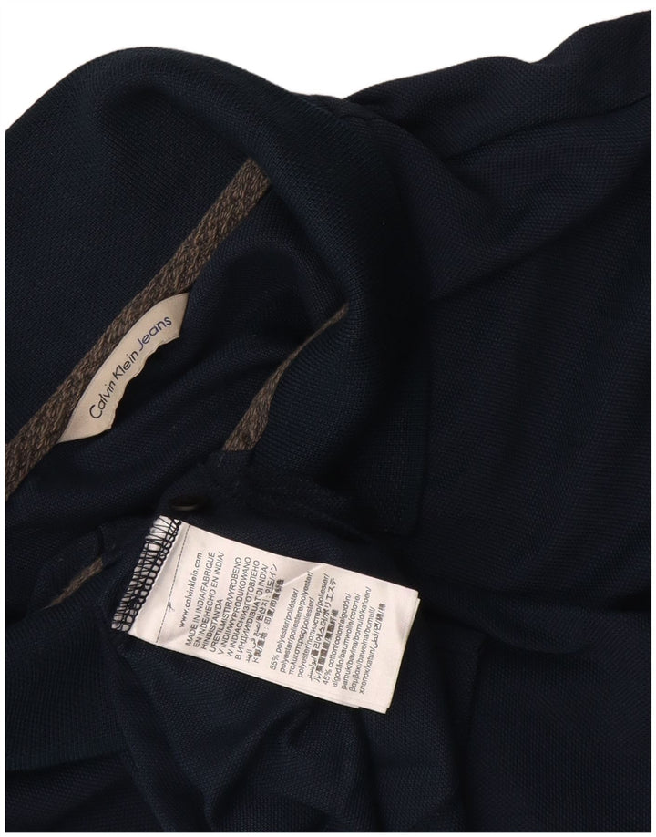 Camisa polo masculina Calvin Klein Jeans média azul marinho algodão