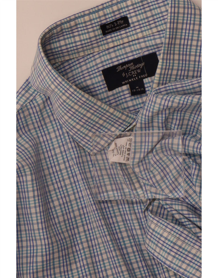 Camisa masculina J. Crew UK 15 15 1/2 algodão xadrez azul médio