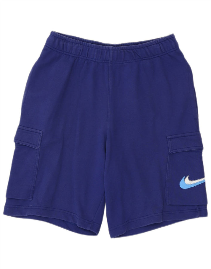 Shorts esportivos gráficos masculinos NIKE pequenos azuis de algodão