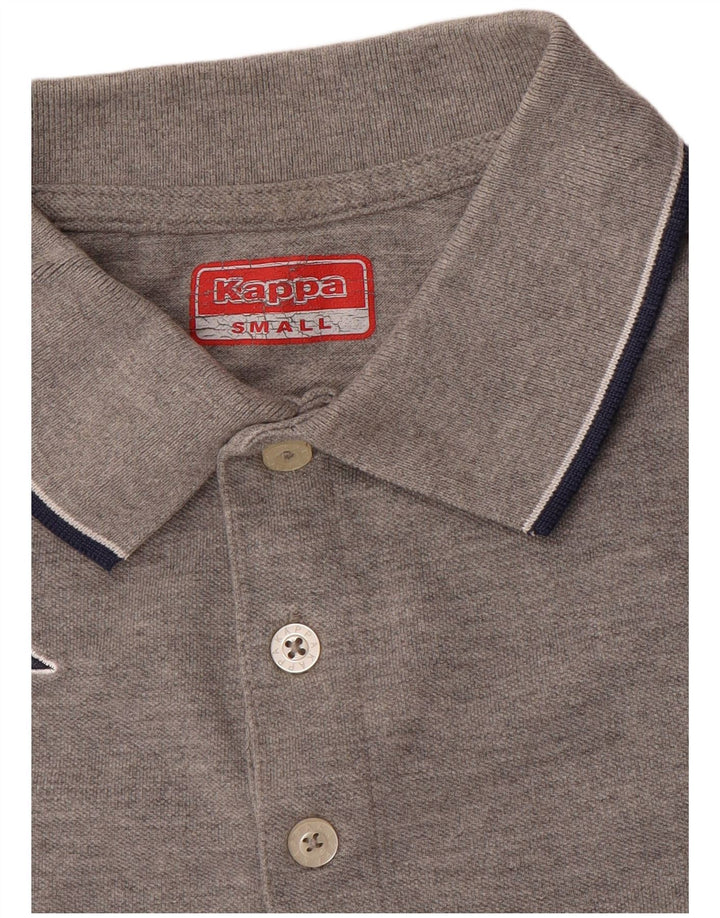 Camisa polo masculina Kappa pequena cinza manchada