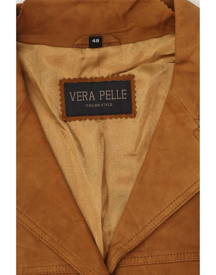 Jaqueta feminina vintage de camurça IT 48 XL couro bege