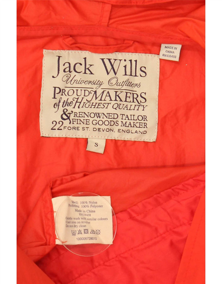 Jaqueta corta-vento masculina Jack Wills com capuz UK 36 pequena laranja nylon