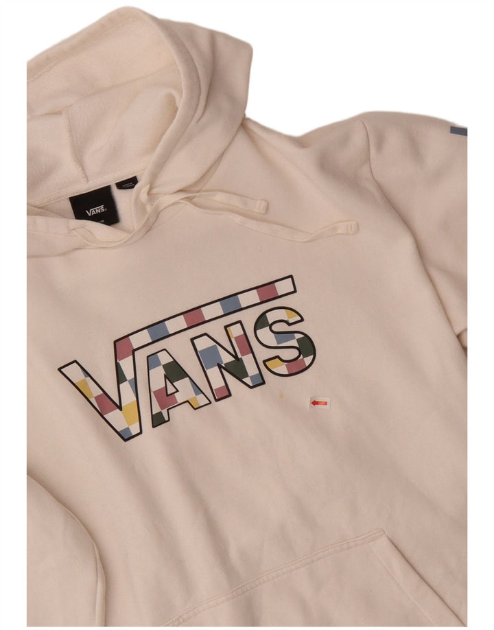 Vans masculino gráfico moletom com capuz médio algodão branco