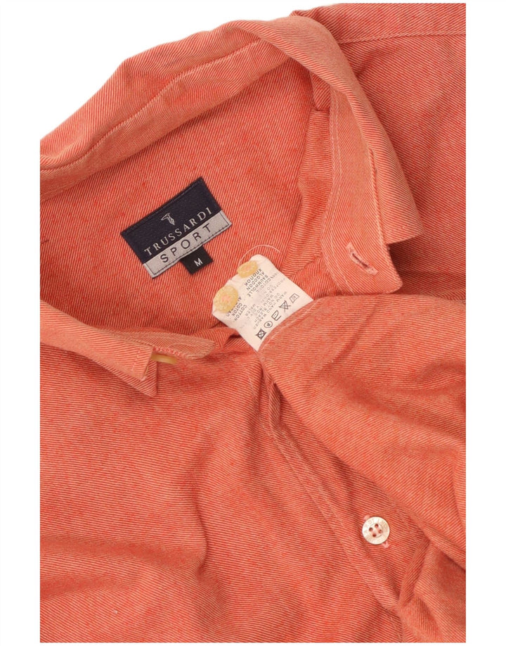 Camisa masculina Trussardi algodão laranja médio