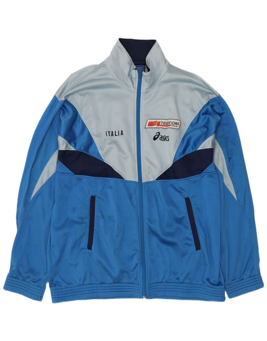 ASICS Mens Italia Graphic Tracksuit Top Jacket IT 54 XL Azul Colourblock