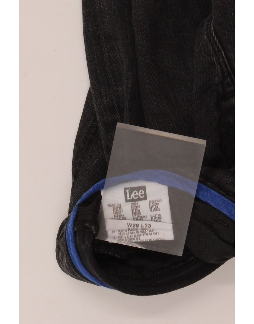 Jeans retos femininos Lee W29 L30 algodão preto