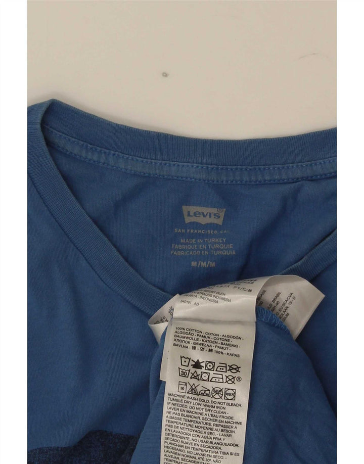 Camiseta masculina gráfica Levi's Top médio azul algodão