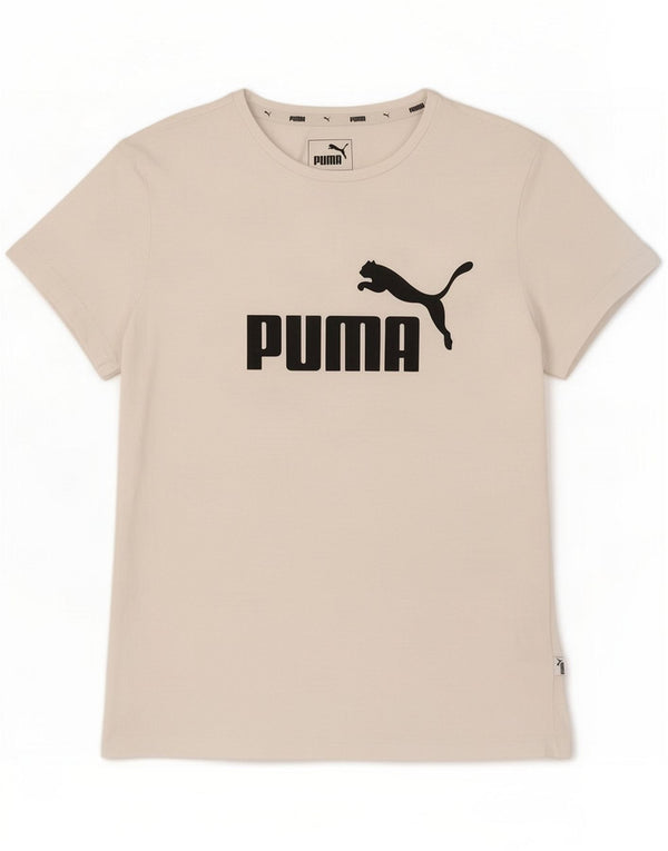 Puma Girls Graphic T-Shirt Top 13-14 Years White Cotton