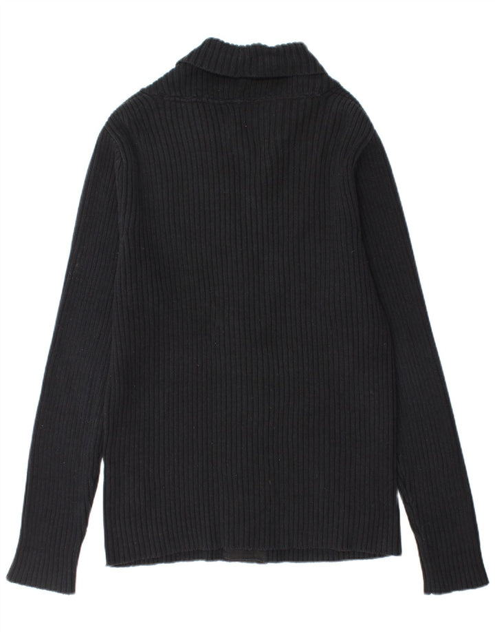 Suéter cardigã masculino Jack & Jones grande algodão preto