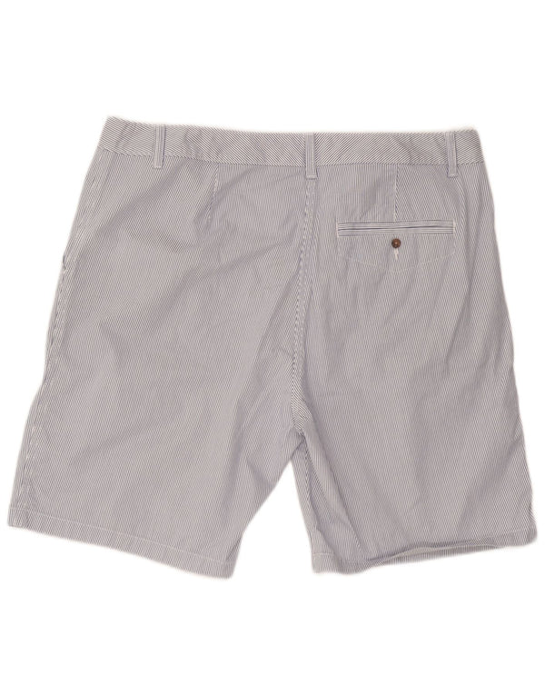 Shorts chino feminino Marks & Spencer Reino Unido 18 XL W40 algodão listrado azul