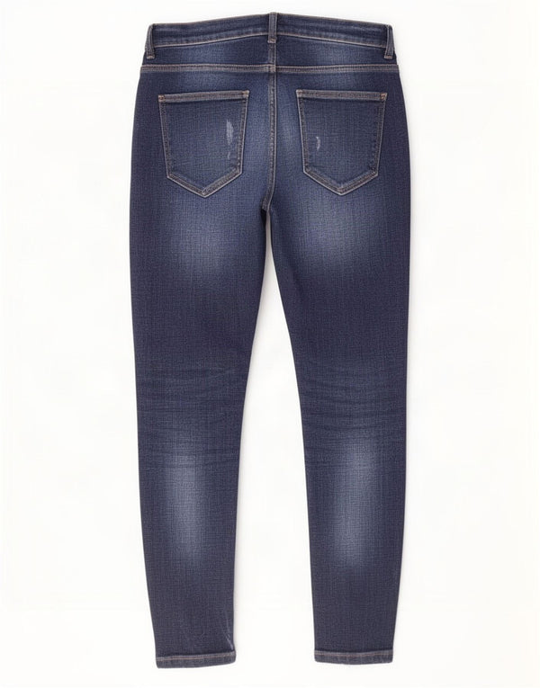 Zara Mens Distressed Slim Jeans EU 42 Grande W32 L30 Azul Algodão