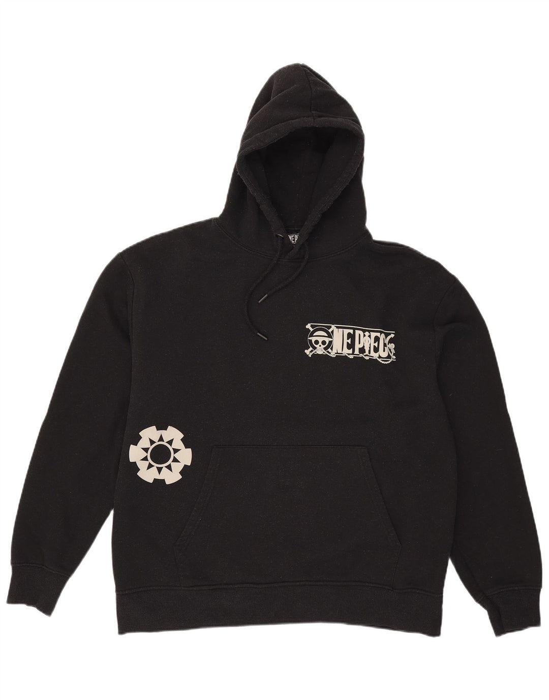 Jumper com capuz gráfico masculino Pull & Bear XL poliéster preto