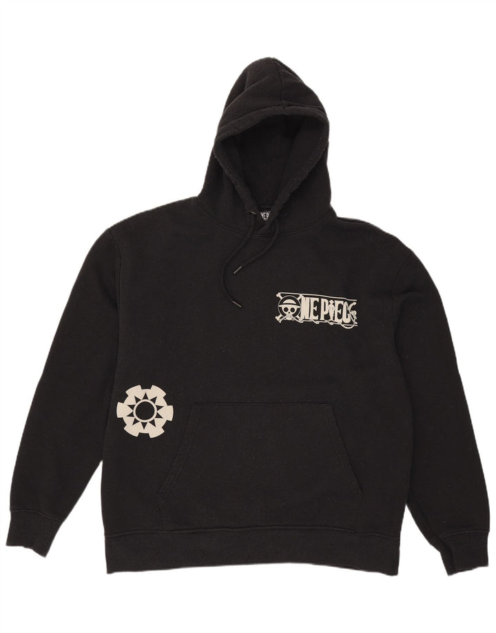 Jumper com capuz gráfico masculino Pull & Bear XL poliéster preto