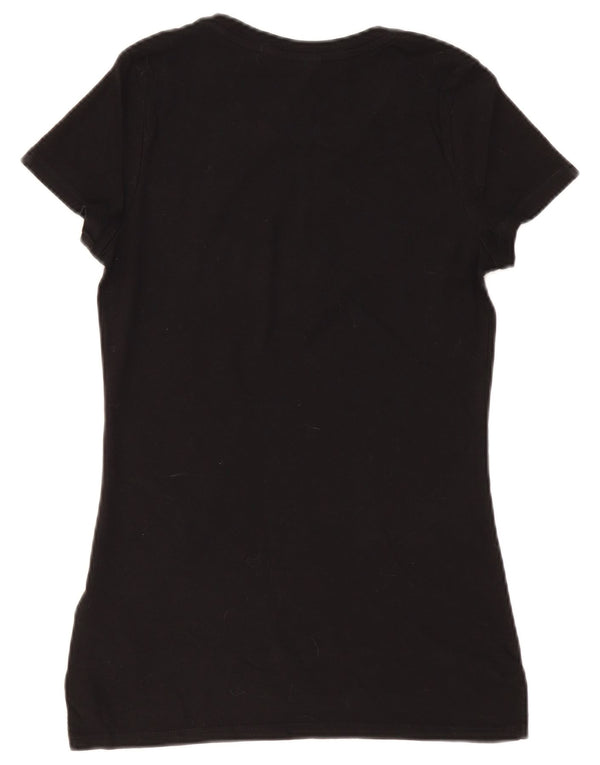 TOMMY HILFIGER Womens T-Shirt Top UK 12 Medium Black Cotton