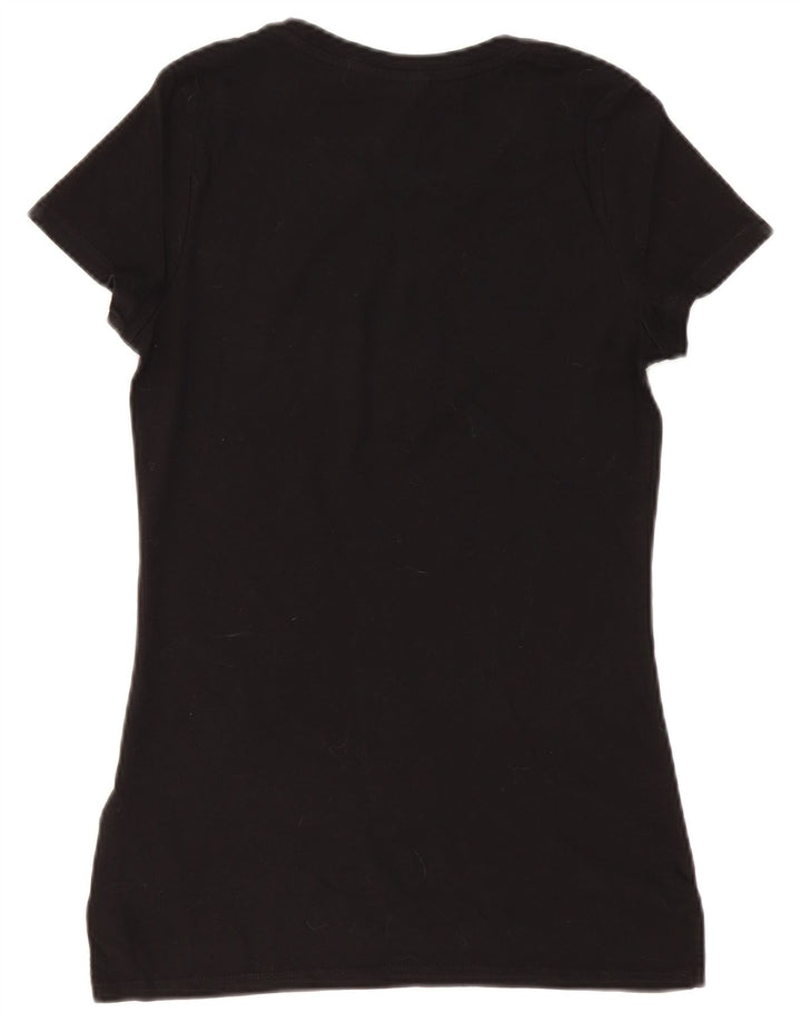 Camiseta feminina TOMMY HILFIGER UK 12 algodão preto médio