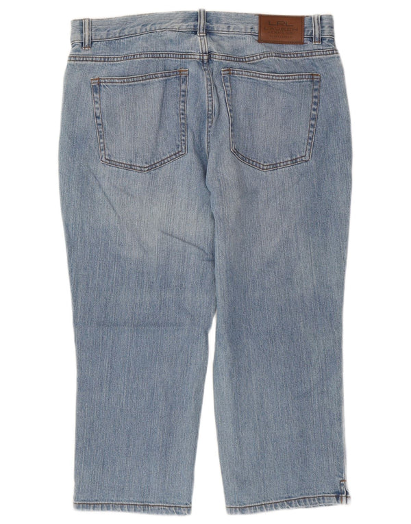 Jeans capri feminino Ralph Lauren US 8 médio W32 L21 algodão azul