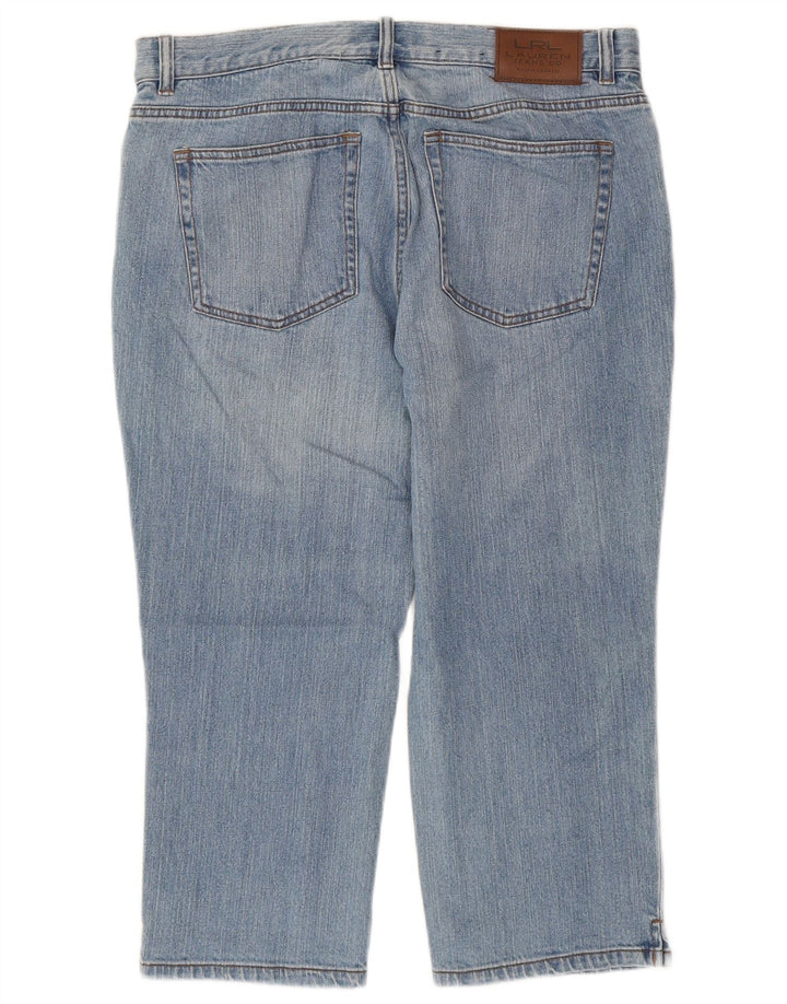 Jeans capri feminino Ralph Lauren US 8 médio W32 L21 algodão azul