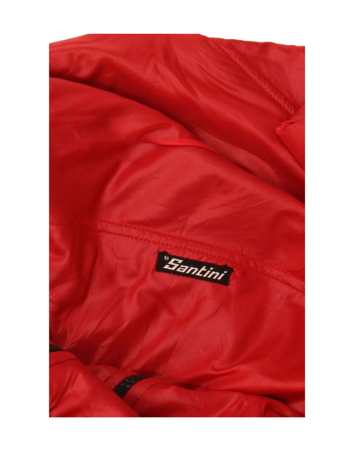 Jaqueta bomber masculina Santini UK 38 lã colorblock vermelho médio