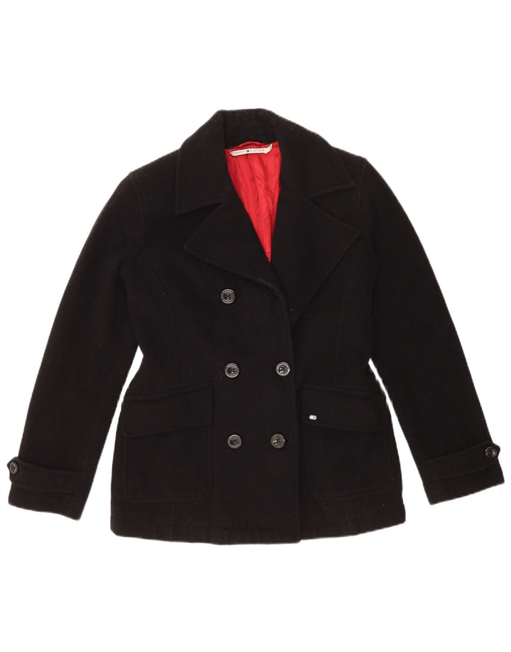 Casaco feminino Tommy Hilfiger Pea UK 12 lã preta média