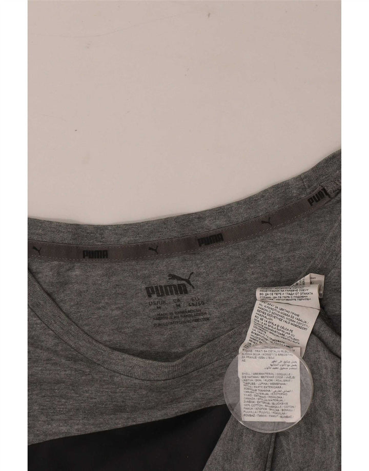 Camiseta masculina Puma Graphic Top cinza médio algodão manchado