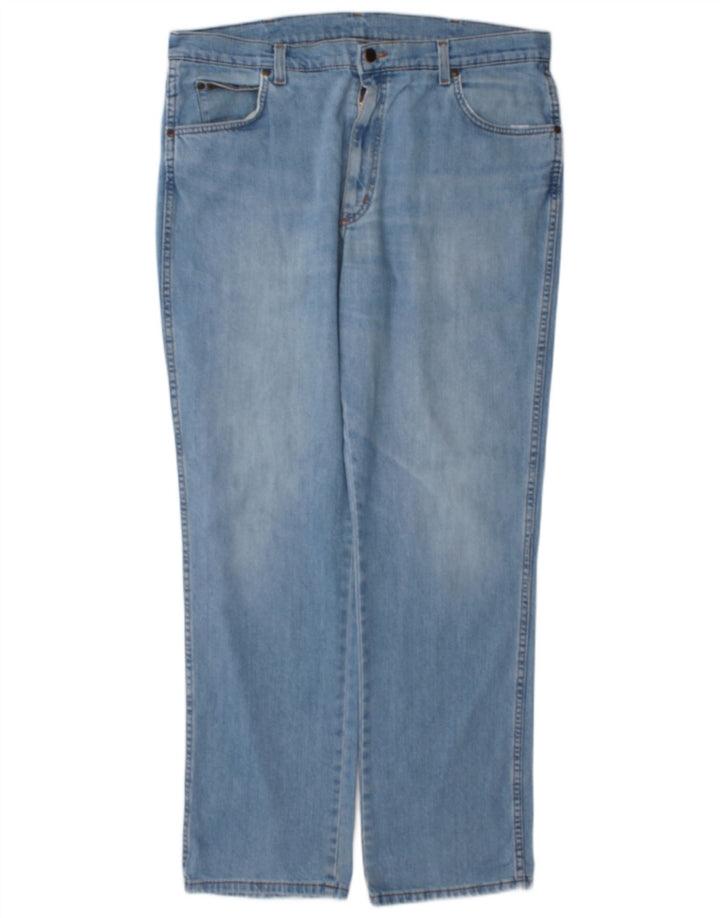 Wrangler Masculino Texas Stretch Straight Jeans W38 L32 Azul Algodão