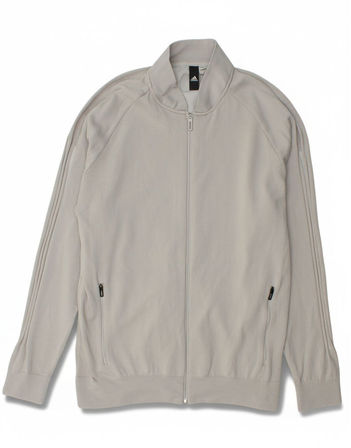 ADIDAS Mens Tracksuit Top Jacket Cinza Médio