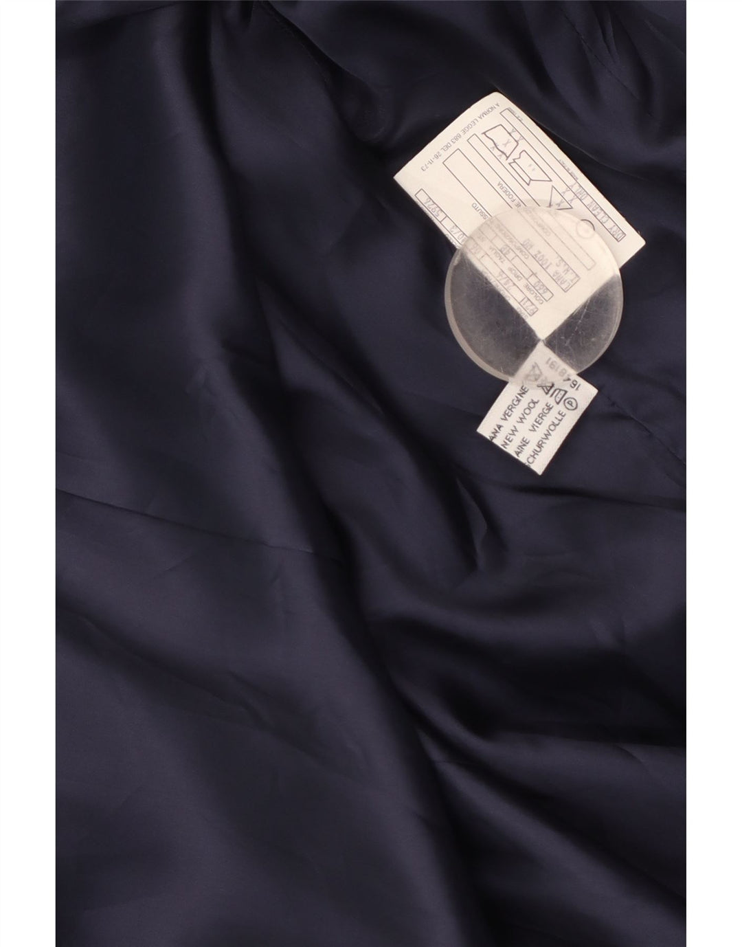 Jaqueta blazer feminina vintage com 3 botões IT 48 XL azul marinho lã virgem