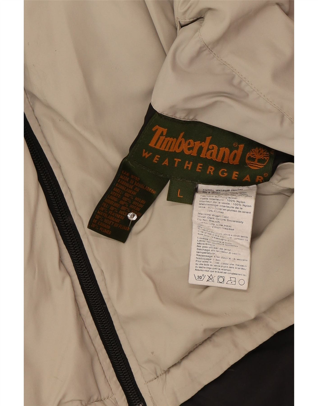 Jaqueta acolchoada reversível masculina Timberland UK 40 grande nylon preto