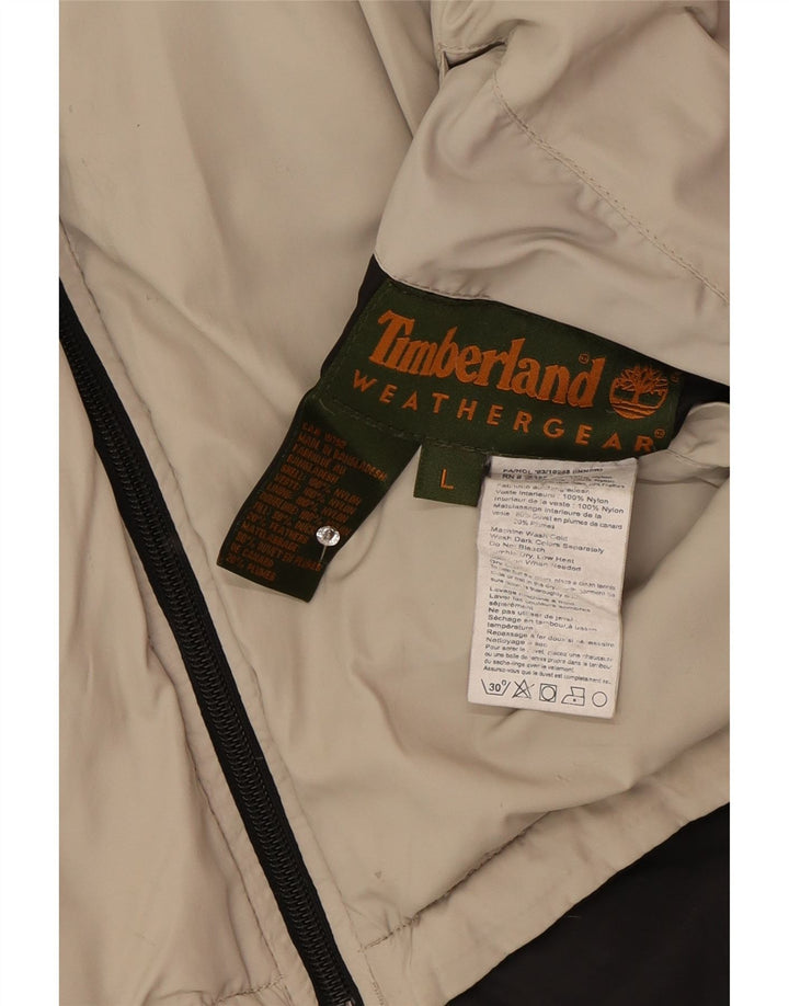 Jaqueta acolchoada reversível masculina Timberland UK 40 grande nylon preto