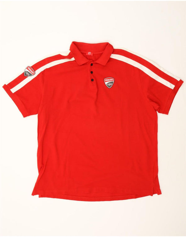 Camisa polo masculina Ducati 2XL algodão colorblock vermelho