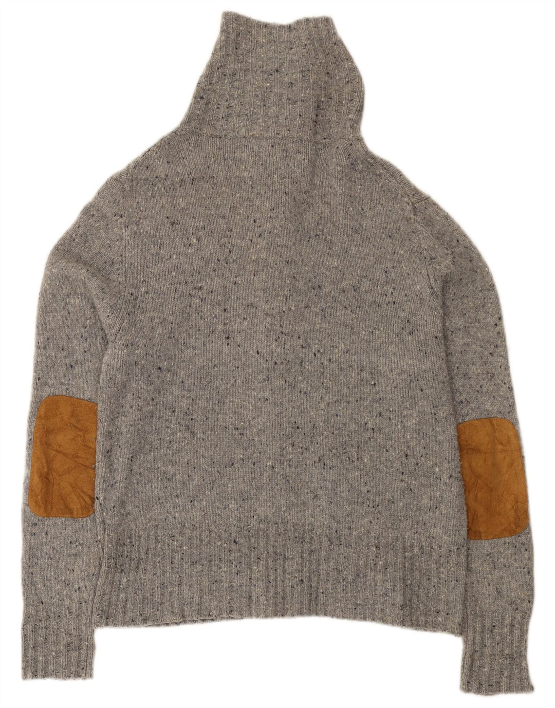 Suéter cardigã feminino Eddie Bauer Reino Unido 16 grande lã de cordeiro manchada cinza