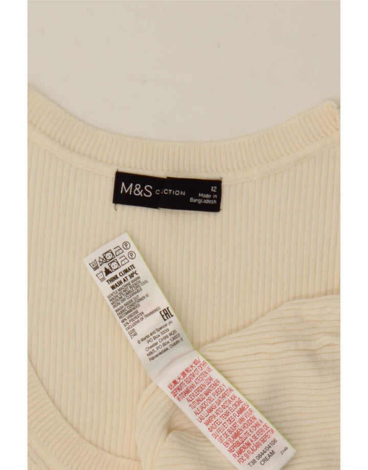 Colete feminino Marks & Spencer UK 12 viscose bege médio