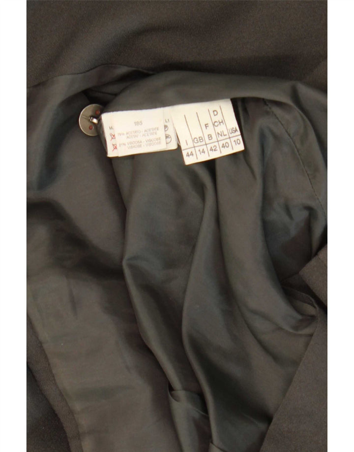 Jaqueta Blazer Feminina Vintage com 1 Botão Reino Unido 14 Acetato Preto Médio