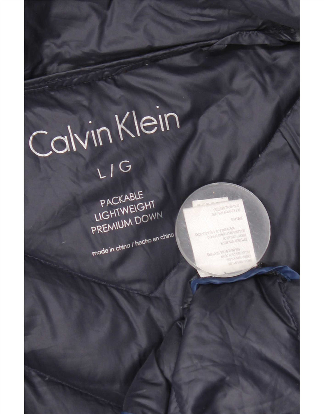 Casaco acolchoado feminino Calvin Klein Reino Unido 16 grande azul marinho nylon