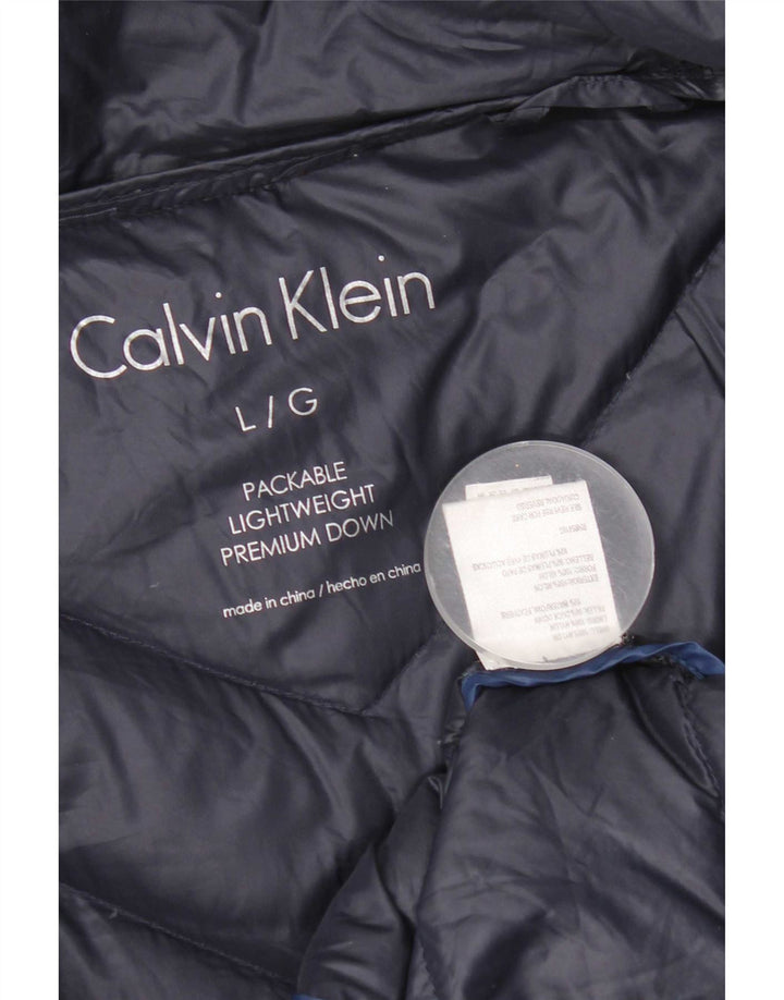 Casaco acolchoado feminino Calvin Klein Reino Unido 16 grande azul marinho nylon
