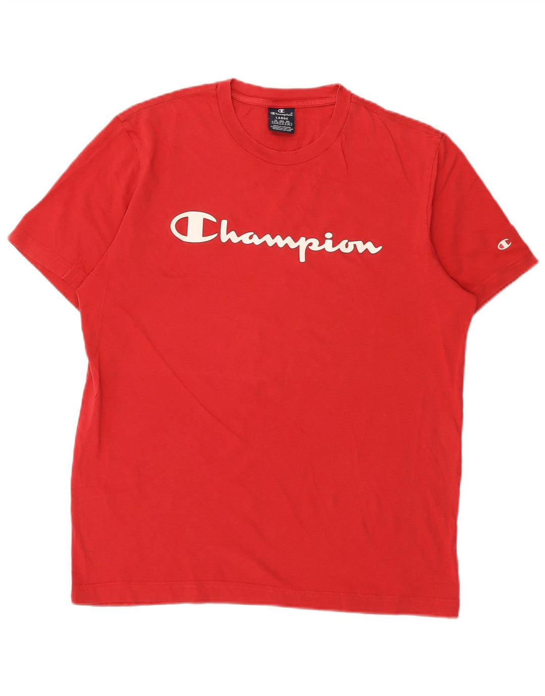Camiseta masculina estampada Champion grande vermelha