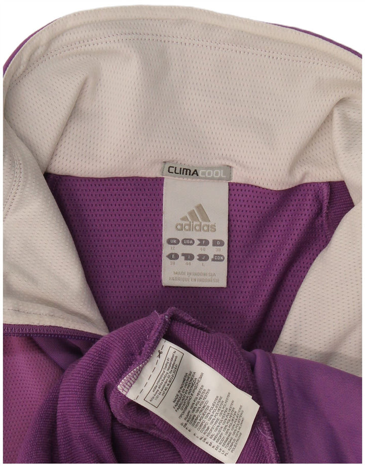 Adidas Womens Climacool Tracksuit Top Jacket UK 12 Médio Roxo