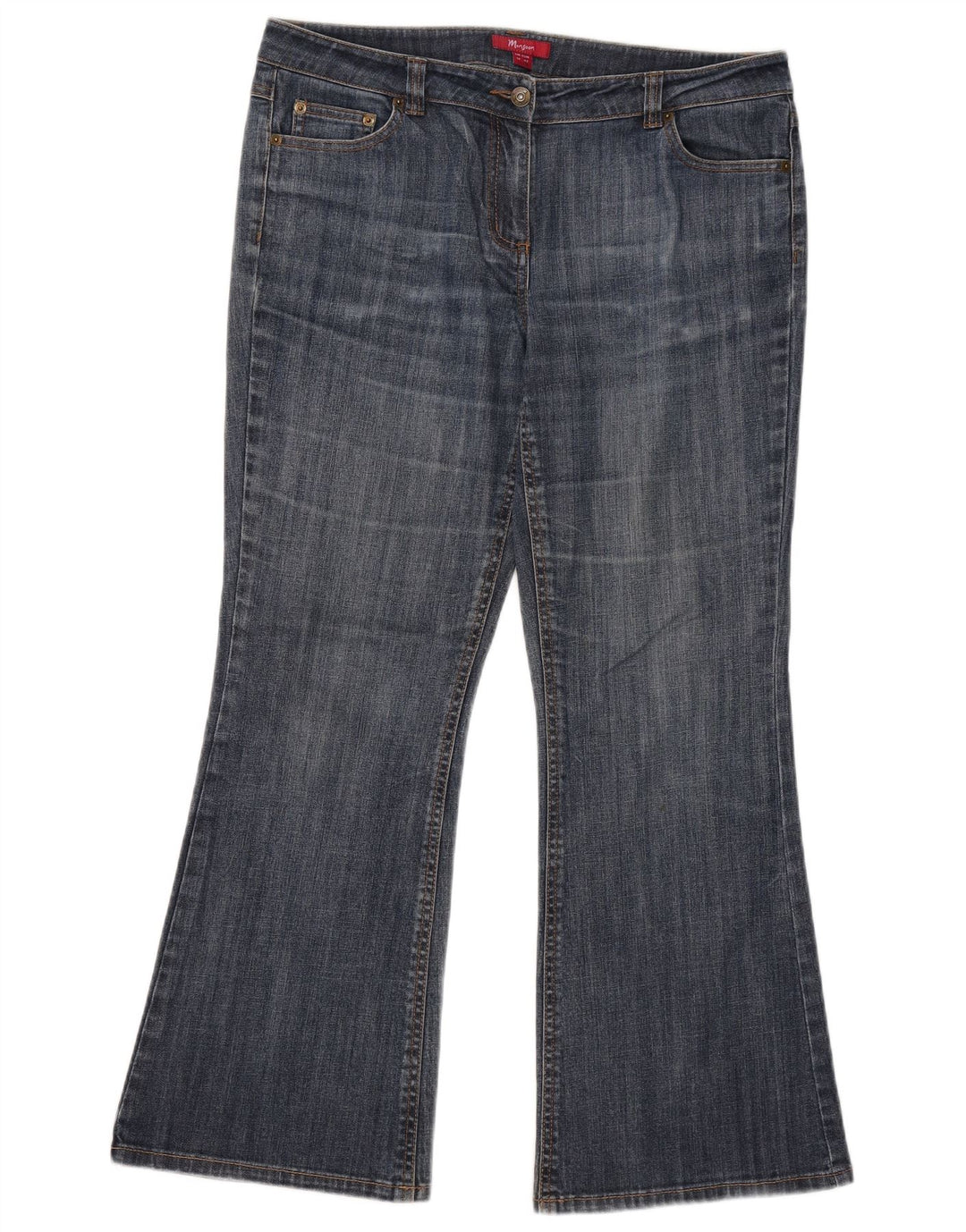Monsoon Calça jeans feminina larga UK 14 grande W35 L29 algodão azul