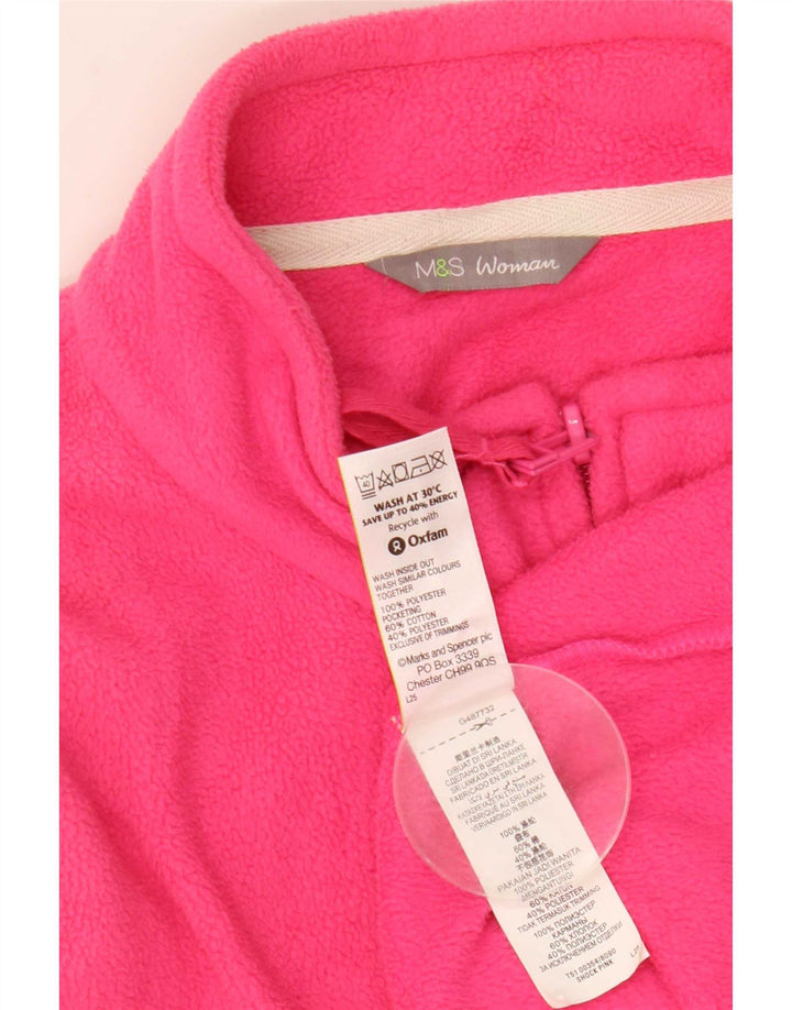 Jaqueta de lã feminina Marks & Spencer UK 20 2XL poliéster rosa