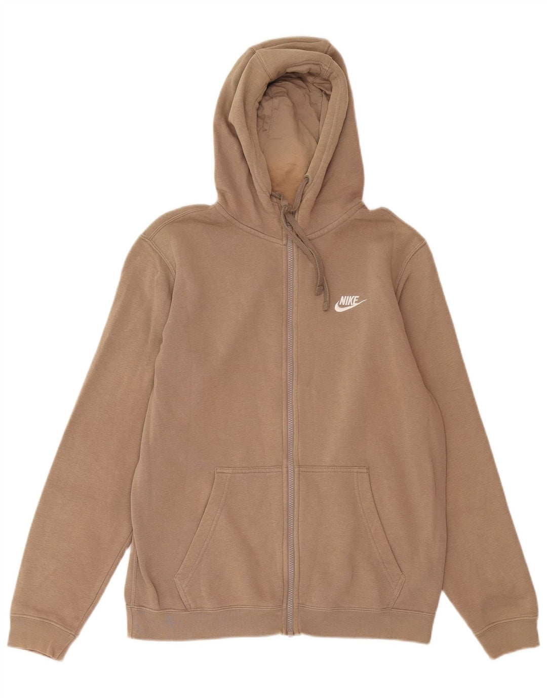Suéter NIKE masculino com capuz e zíper médio marrom algodão
