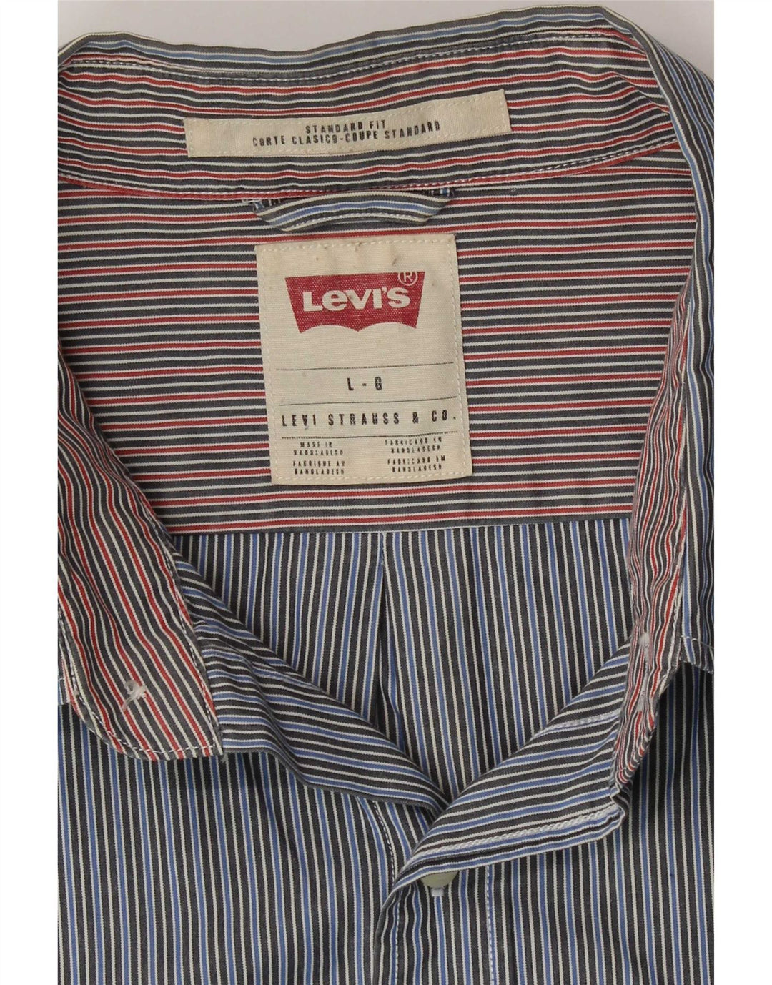 Camisa masculina Levi's Standard Fit grande listrada azul
